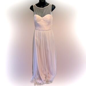 Amsale blush pink floor length twist open back dress size 6